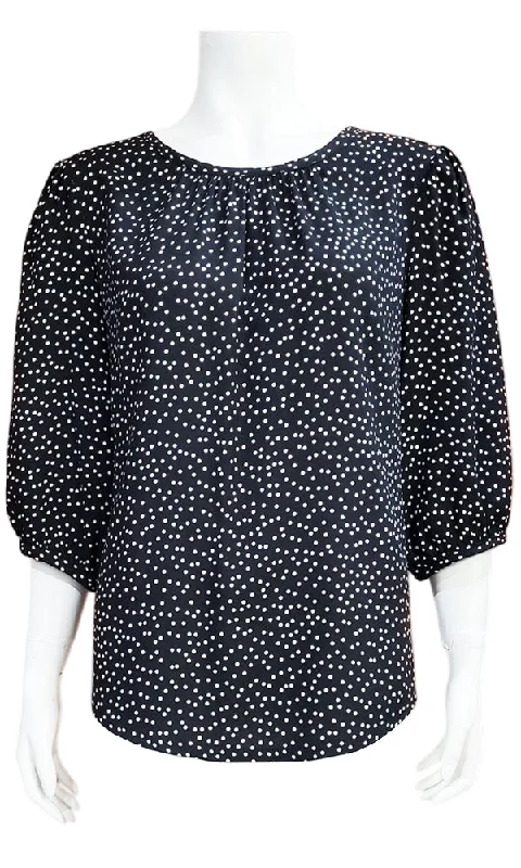 LYDIA Dot Blouse - BLK/WHT