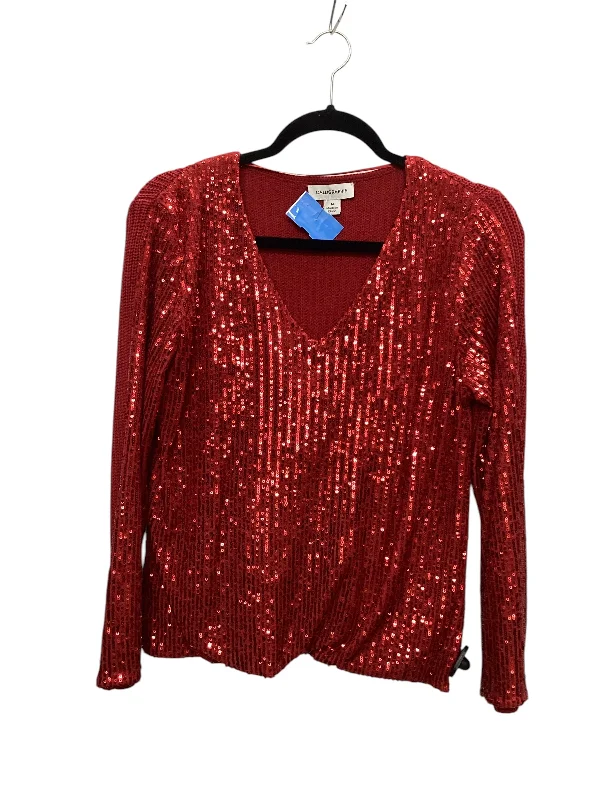 Top Long Sleeve By Clothes Mentor In Red, Size: M