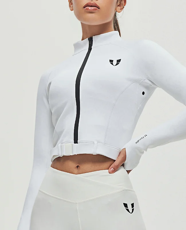 Full-zip Cropped Jacket - White