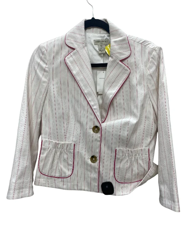 Blazer By Banana Republic In Pink & White, Size: M