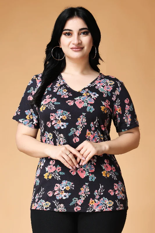 Multicolored Floral Printed Top