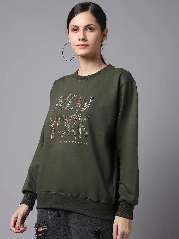 Vimal Jonney Fleece Round Neck Printed Sweatshirt For Women