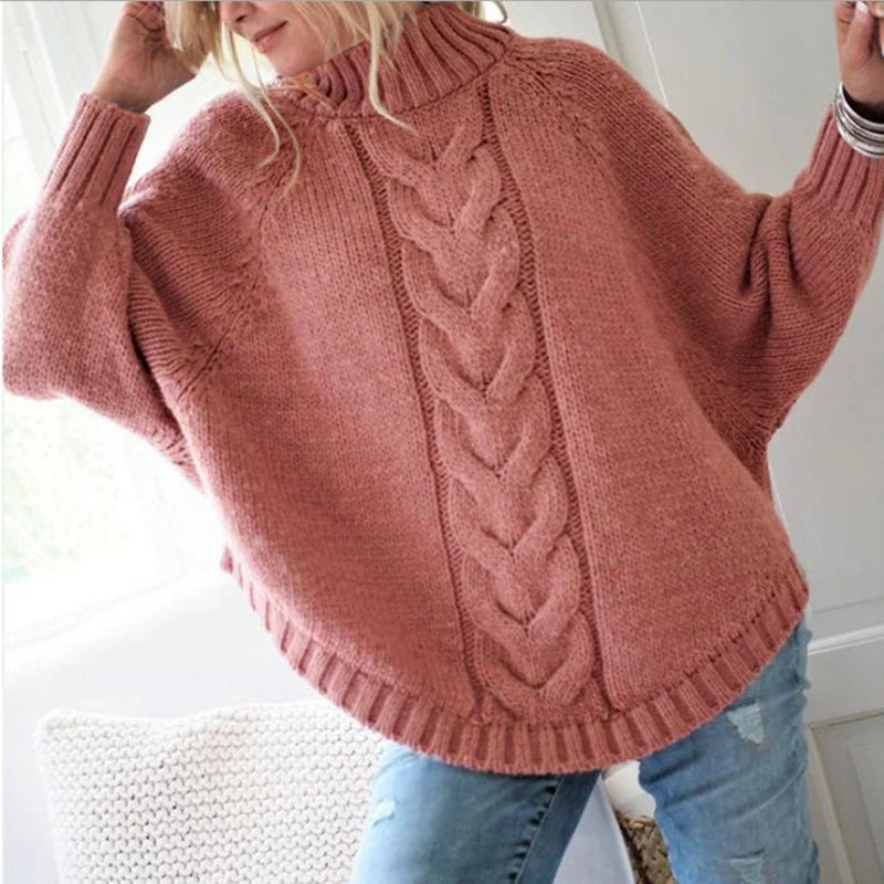 Women Sweater Casual Pullovers Basics Knitted Loose O-neck Batwing Sleeve Elegance Sweet Female Clothing