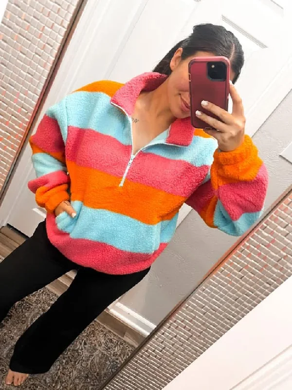 Neon Striped Pullover