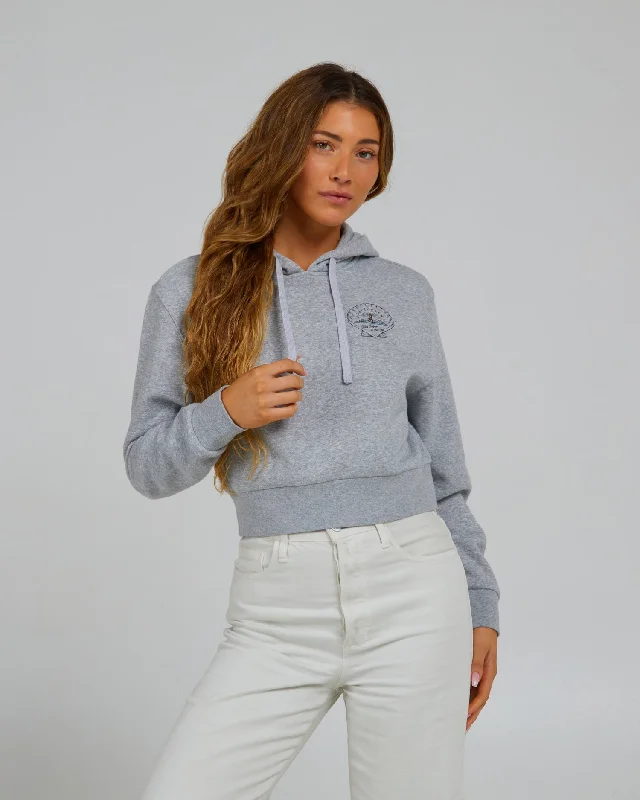 Scallop Crop Hoody - Athletic Heather