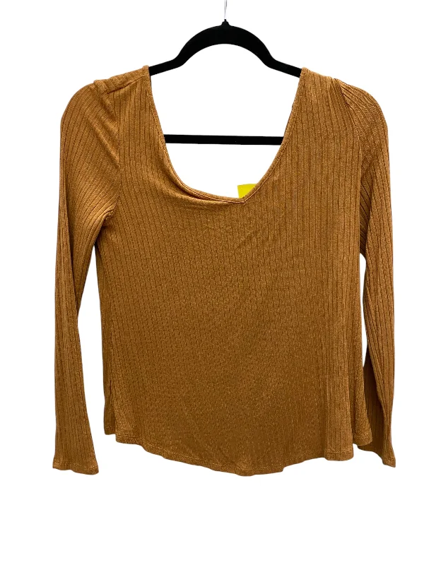 Top Long Sleeve Basic By Love Fire In Orange, Size: S