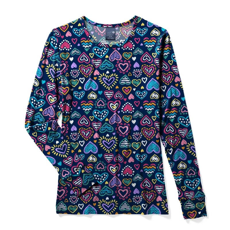 Zoe+Chloe Silky Print Tee - Chalk Hearts