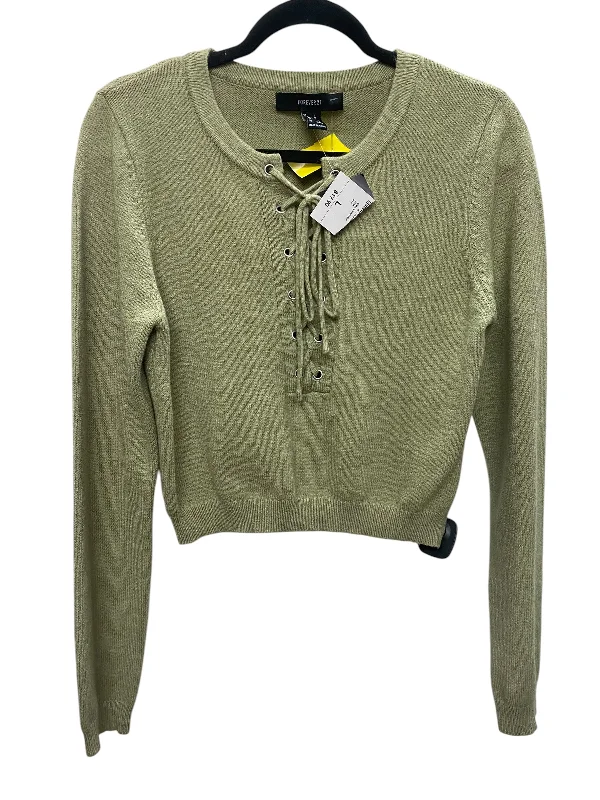 Sweater By Forever 21 In Green, Size: L