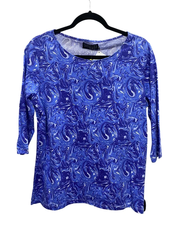 Top 3/4 Sleeve By Clothes Mentor In Blue, Size: L