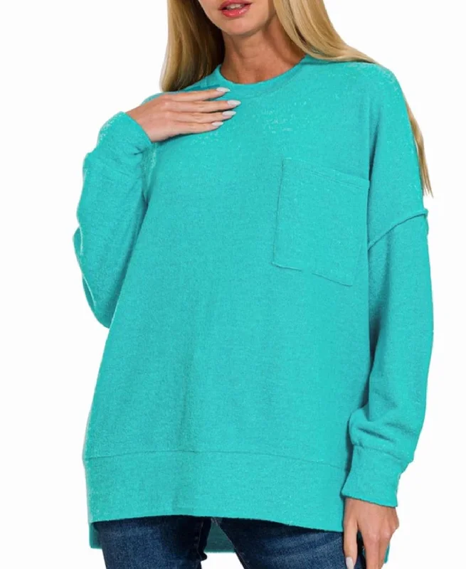 Denver Pocket Sweater Turquoise