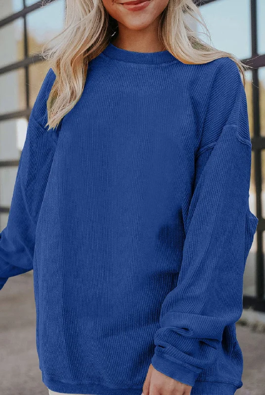 Andy Corded Pullover Dark Blue