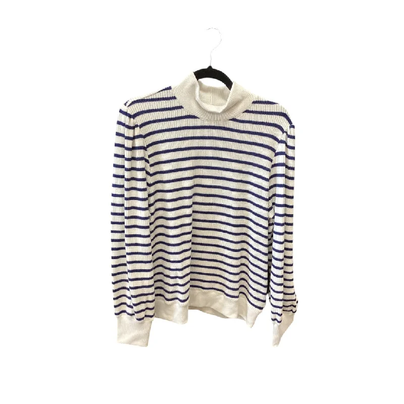 Sweater By J. Crew In Blue & White, Size: Xxl