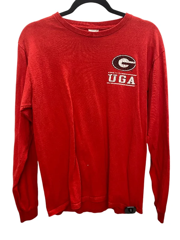 Top Long Sleeve By Soffe In Red, Size: M