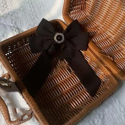 black neckline bow