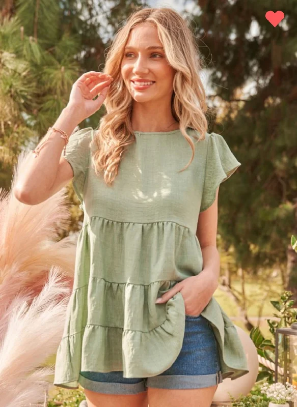 Sage Tiered Top