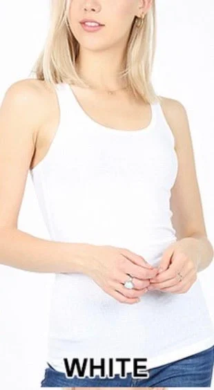 White Racerback Tank