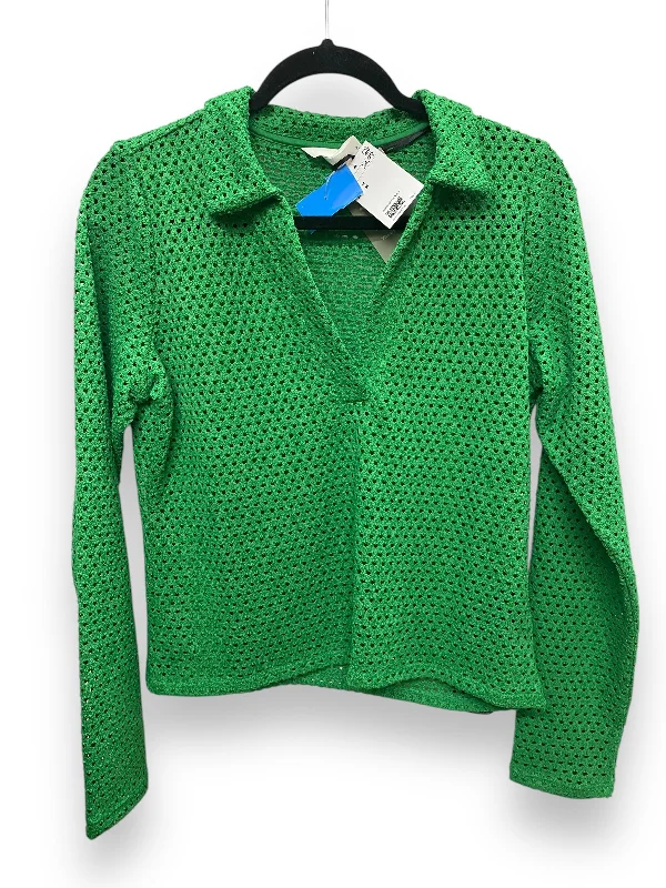 Top Long Sleeve By H&m In Green, Size: M