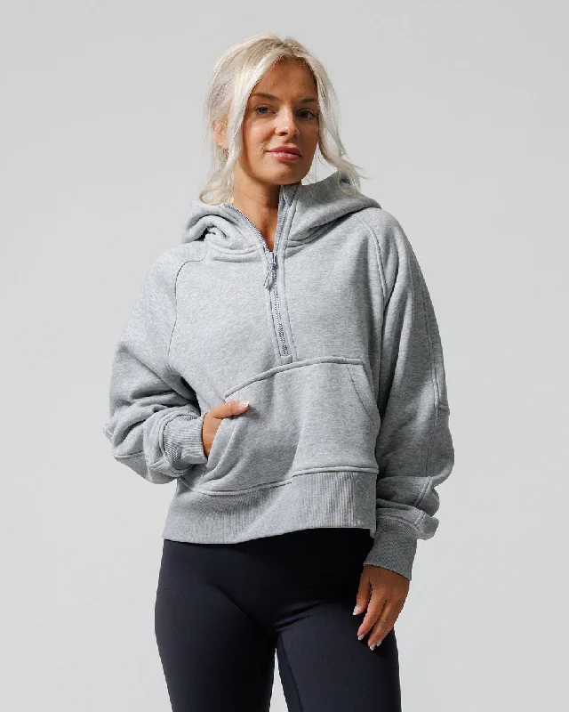 Nova Half Zip Hoodie - Heather Grey