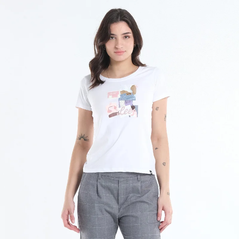 LEE LADIES BASIC ROUND NECK GRAPHIC TEE