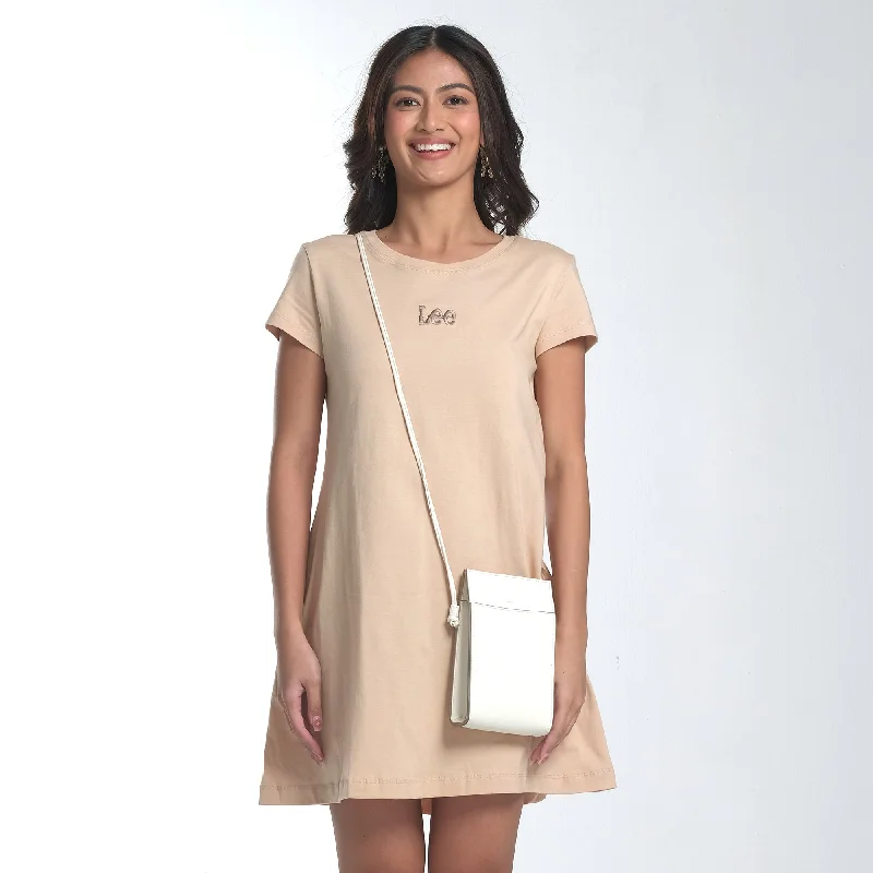 LEE WOMEN CASUAL DRESS IN WARM BEIGE