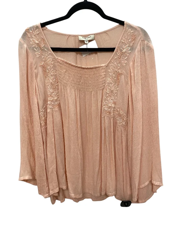 Top Long Sleeve By Haute Hippie In Pink, Size: M