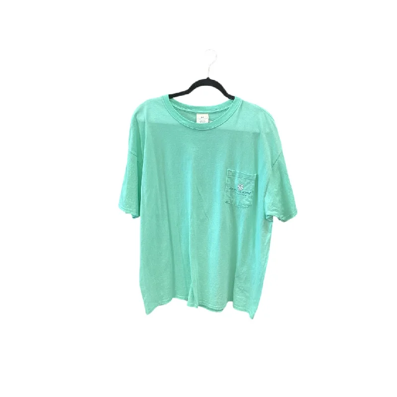 Top Short Sleeve Basic By Simply Southern In Green, Size: Xxl