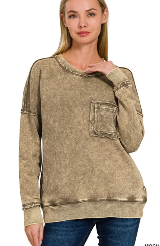 Vintage Washed Sweatshirt Mocha