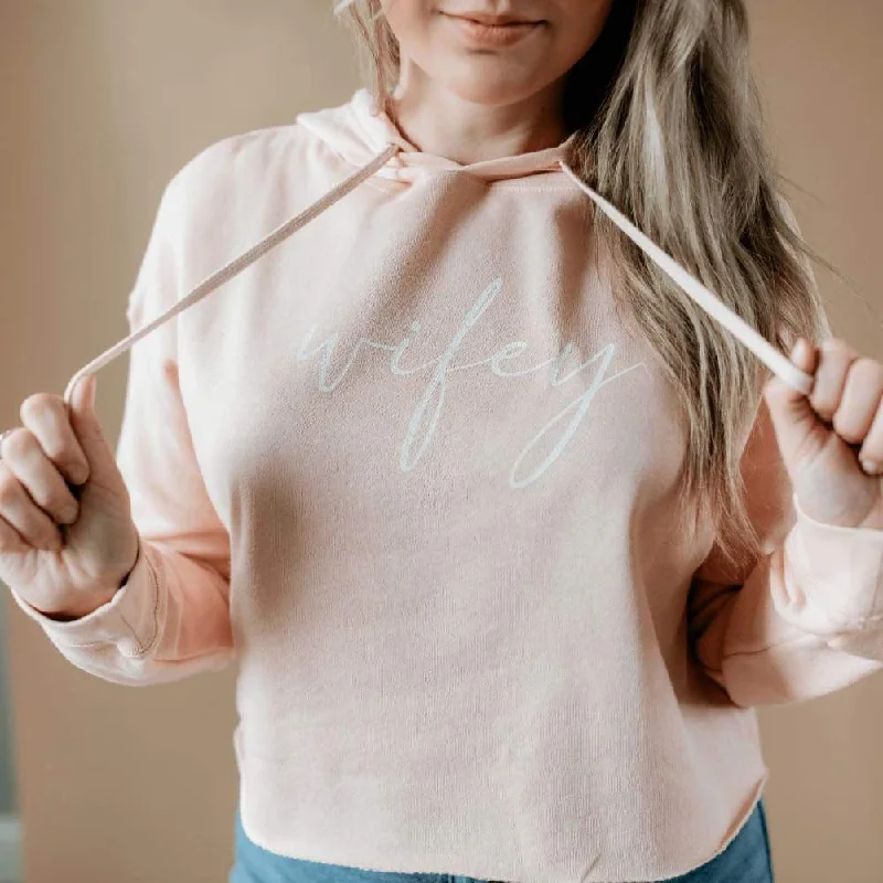 Wifey (cursive) Cropped Sweatshirt