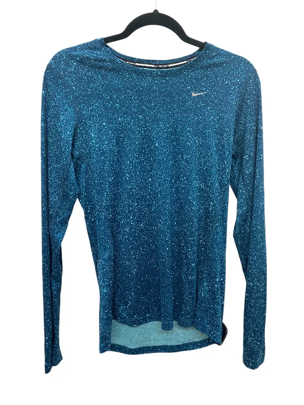 Athletic Top Long Sleeve Crewneck By Nike Apparel In Blue, Size: M