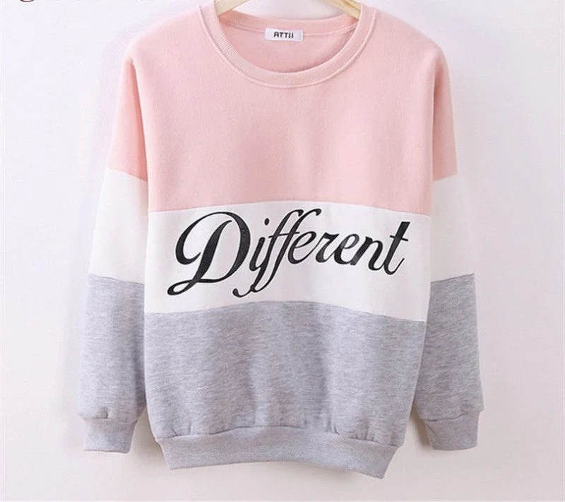 Women fleece hoodies printed letters Different women's casual sweatshirt hoody sudaderas EPHO80027