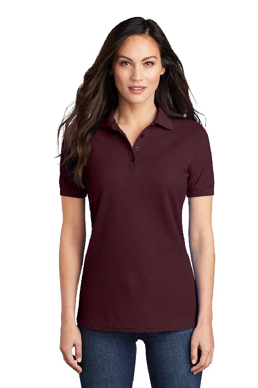 Port & Company Womens Core Stain Resistant Short Sleeve Polo Shirt - Athletic Maroon - Closeout