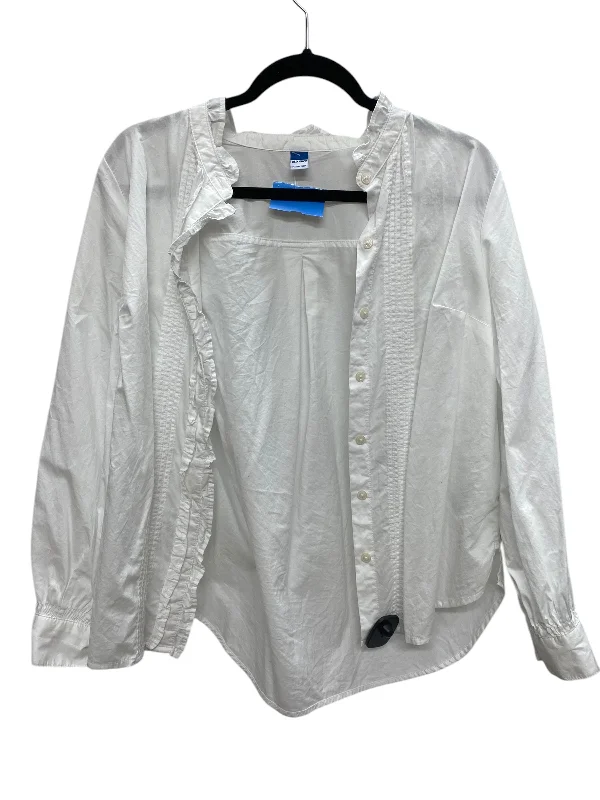 Top Long Sleeve By Old Navy In White, Size: S