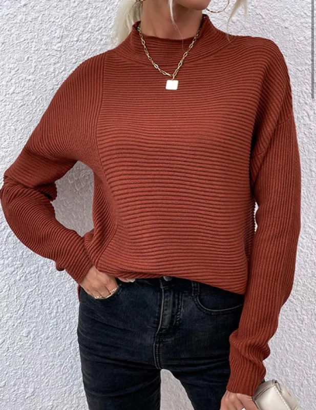 Ribbed Brick Sweater