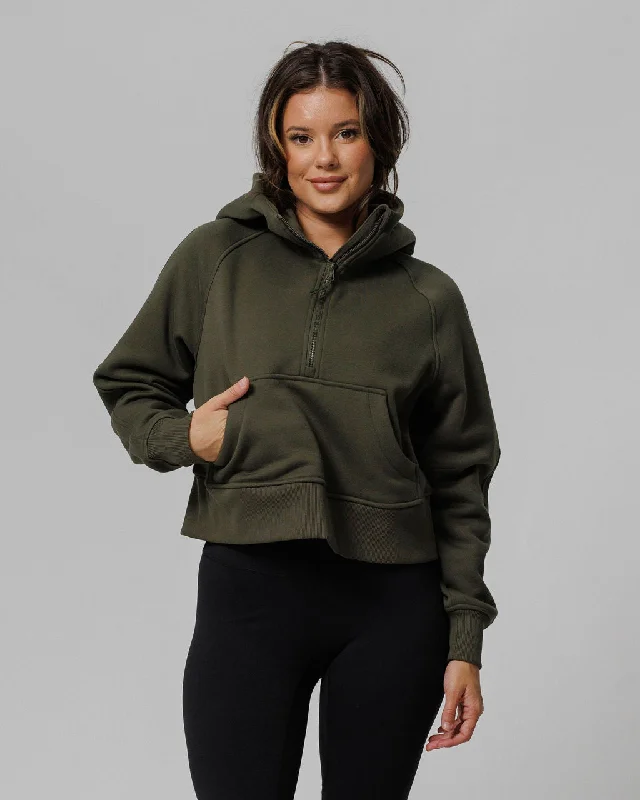 Nova Half Zip Hoodie - Dark Pine