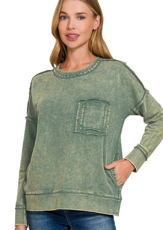 Vintage Washed Sweatshirt Ash Jade