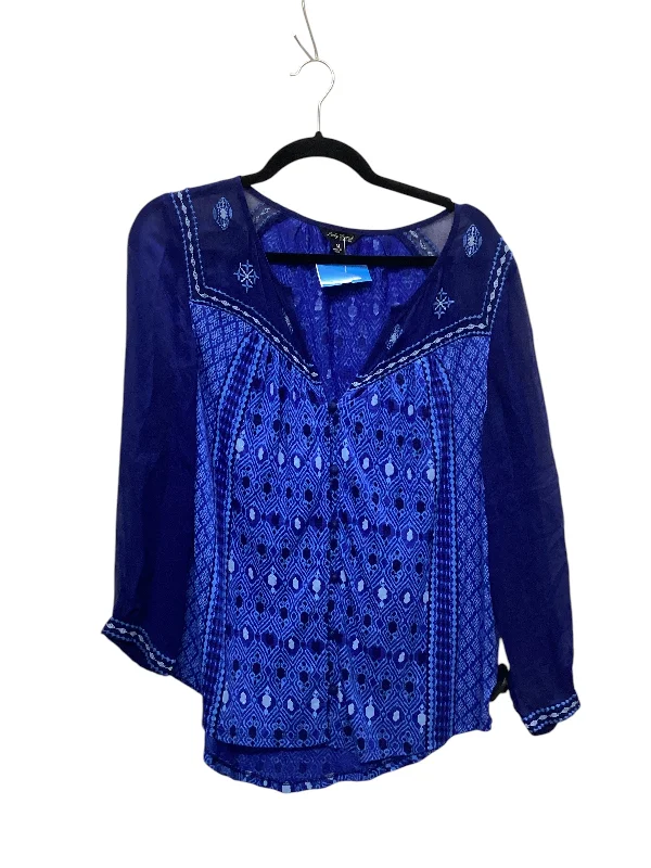 Top Long Sleeve By Lucky Brand In Blue, Size: M