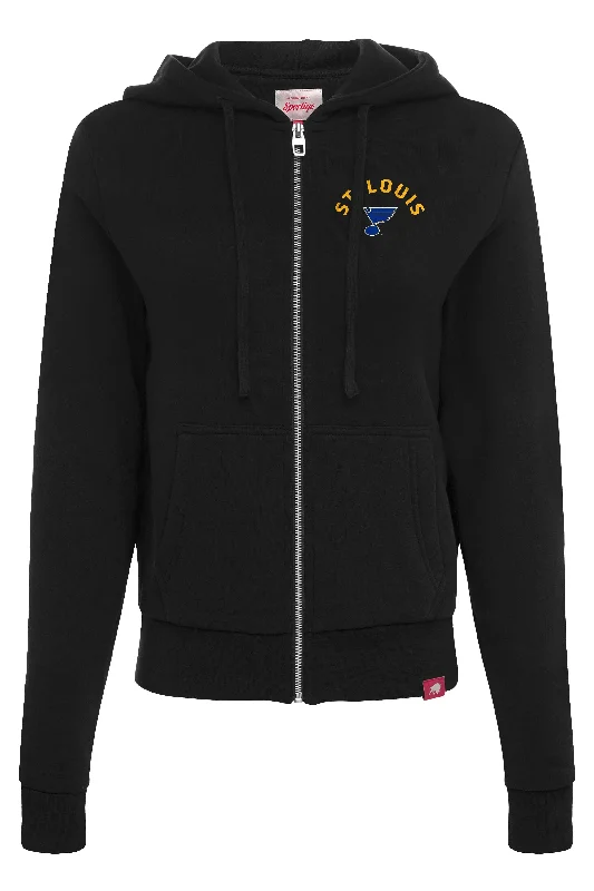 ST. LOUIS BLUES LADIES ALLY FULL- ZIP HOODIE - BLACK