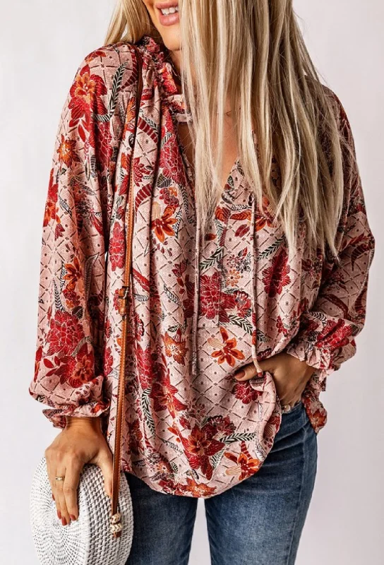 Dark Rose Whimsy Floral Top