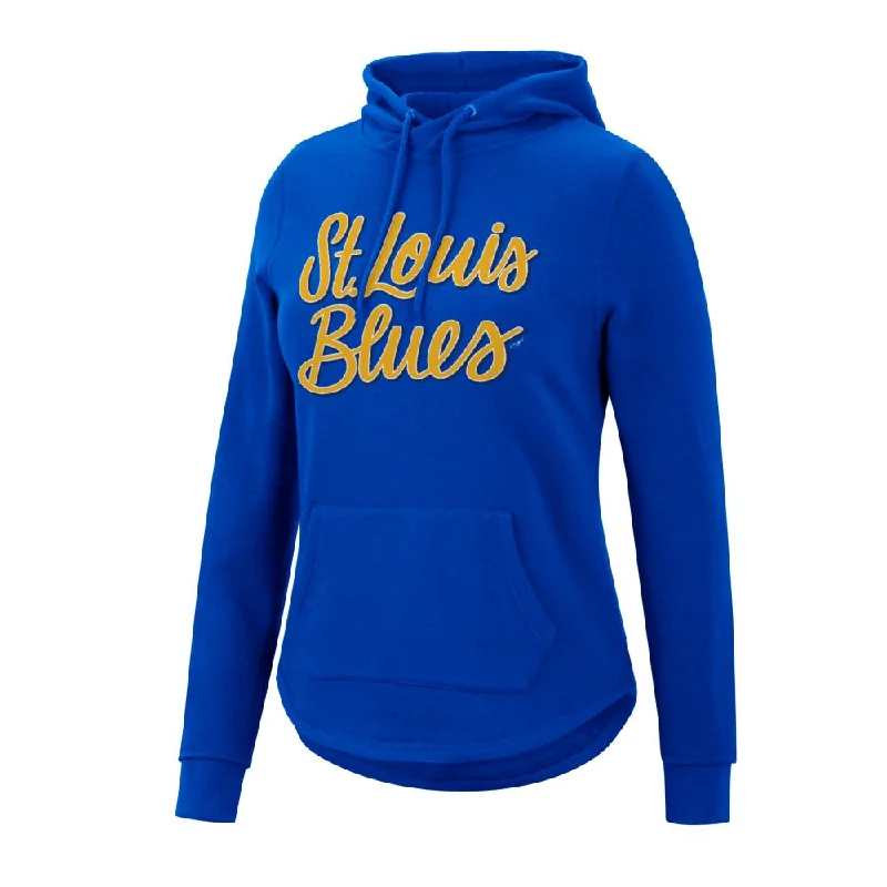 ST. LOUIS BLUES EMILY STAHL LADIES CROSSOVER HOODIE - ROYAL