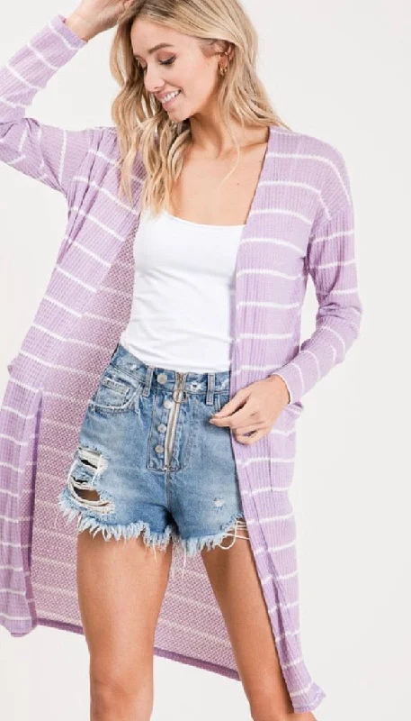 Lavender Stripe Cardigan