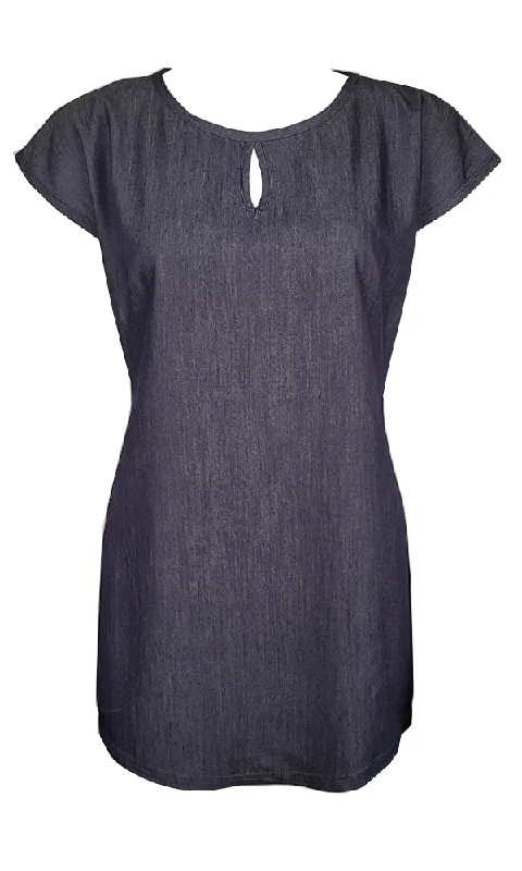 DYLAN Dark Indigo Keyhole Tunic - FINAL SALE