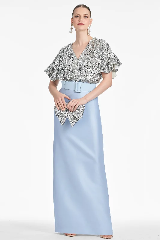 Marlene Gown - Silver/Glacial Blue