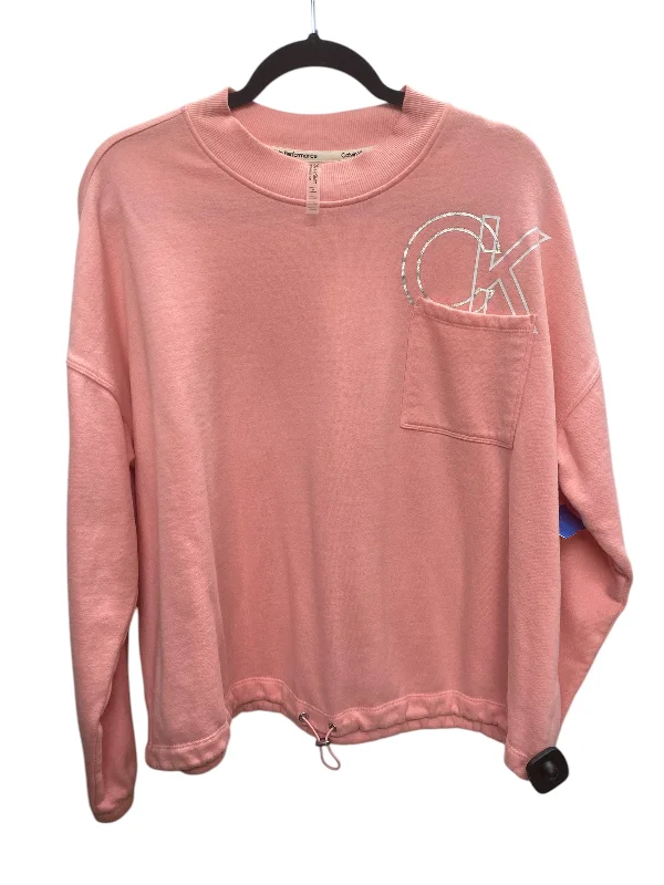 Sweatshirt Crewneck By Calvin Klein In Pink, Size: 2x