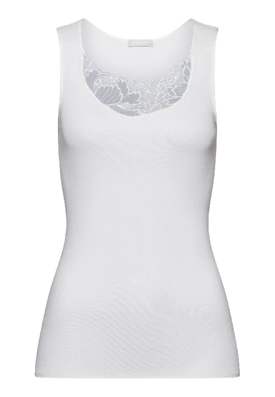 Anne Cotton Round Neck Tank Top | Off White 70932-102