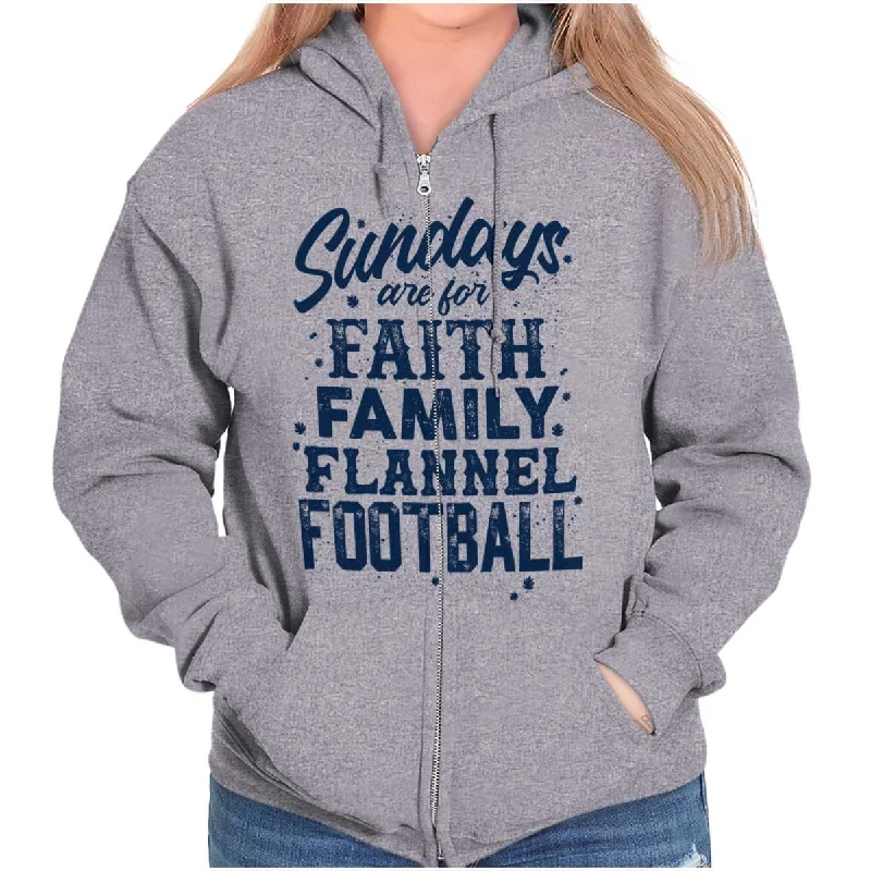 Faith Family Football Zip Hoodie