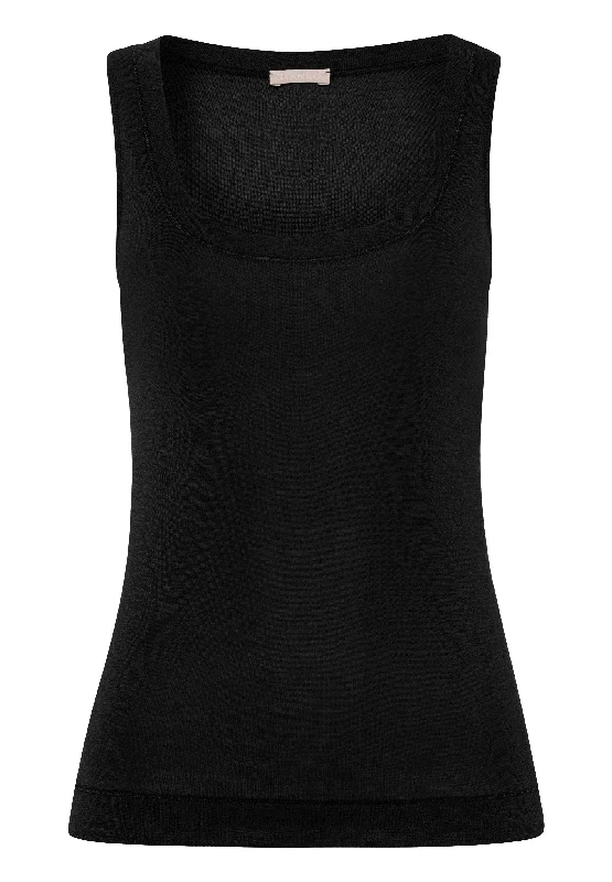 Silk/Cashmere Silk And Cashmere Scoop Neck Tank Top | Black 71653-019