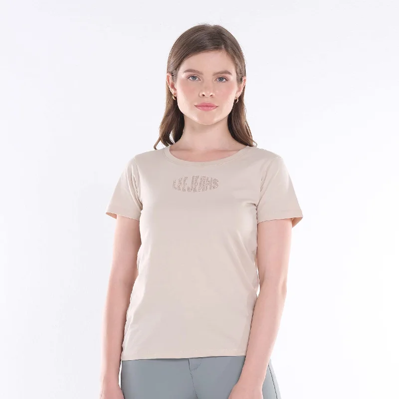 LEE LADIES BASIC ROUND NECK WITH RHINESTONE-DESIGNED TEE