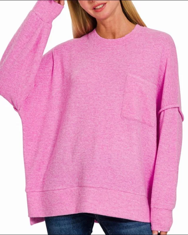 Denver Pocket Sweater Bright Mauve