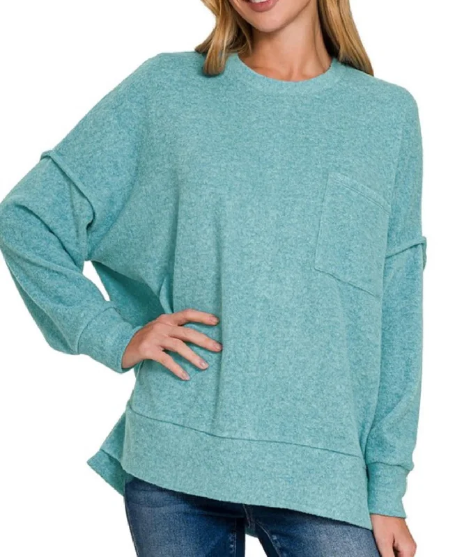 Denver Pocket Sweater Dusty Teal