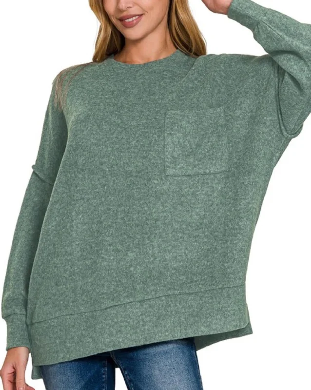 Denver Pocket Sweater Ash Jade